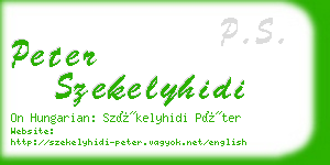 peter szekelyhidi business card